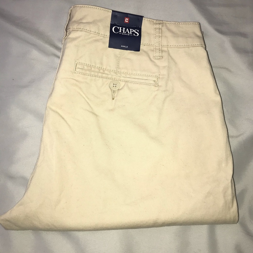Chaps denim tan jeans size 8